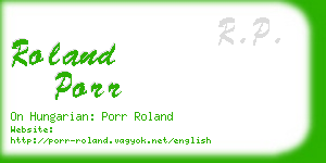 roland porr business card